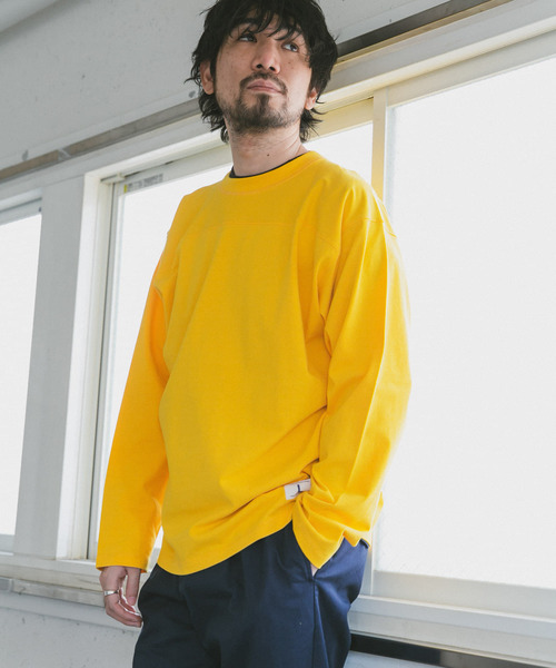 URBAN RESEARCH DOORS（アーバンリサーチドアーズ）の「ヘビーオンス フットボール ロングスリーブTシャツ（Tシャツ/カットソー・メンズ・ホワイト/イエロー/ネイビー・MEDIUM/LARGE）」の7枚目の写真