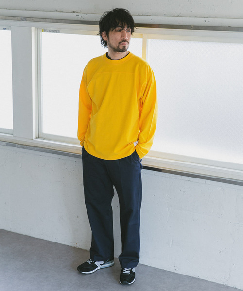 URBAN RESEARCH DOORS（アーバンリサーチドアーズ）の「ヘビーオンス フットボール ロングスリーブTシャツ（Tシャツ/カットソー・メンズ・ホワイト/イエロー/ネイビー・MEDIUM/LARGE）」の9枚目の写真