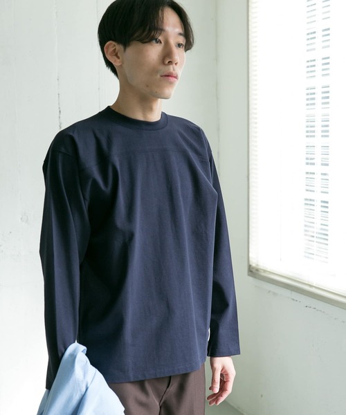 URBAN RESEARCH DOORS（アーバンリサーチドアーズ）の「ヘビーオンス フットボール ロングスリーブTシャツ（Tシャツ/カットソー・メンズ・ホワイト/イエロー/ネイビー・MEDIUM/LARGE）」の12枚目の写真