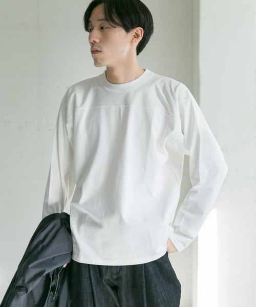 URBAN RESEARCH DOORS（アーバンリサーチドアーズ）の「ヘビーオンス フットボール ロングスリーブTシャツ（Tシャツ/カットソー・メンズ・ホワイト/イエロー/ネイビー・MEDIUM/LARGE）」の16枚目の写真