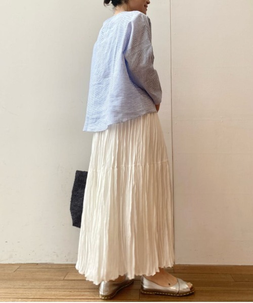 BEARDSLEY（ビアズリー）の「日傘によく合う衿ぐり刺繍ブラウス（シャツ/ブラウス・レディース・ブルー/ベージュ・FREE）」の17枚目の写真