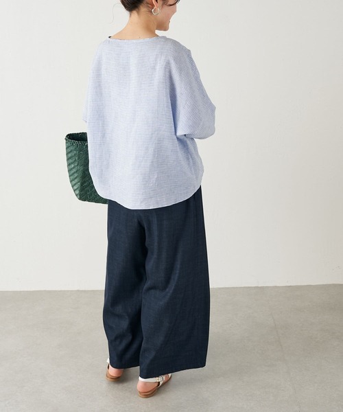 BEARDSLEY（ビアズリー）の「日傘によく合う衿ぐり刺繍ブラウス（シャツ/ブラウス・レディース・ブルー/ベージュ・FREE）」の19枚目の写真