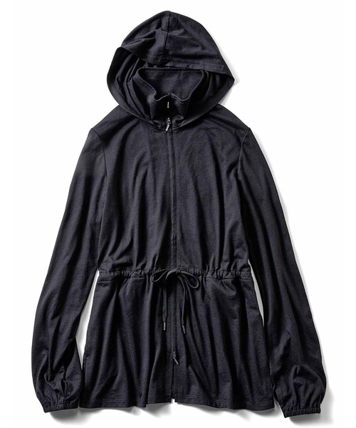 IEDIT(イディット)の「IEDIT ウエストドロストデザインのUVパーカー〈ブラック〉(パーカー・レディース・ブラック・XX-LARGE/LARGE/MEDIUM/X-LARGE/SMALL)」の4枚目の写真