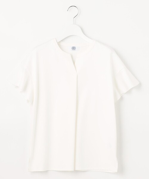 J.PRESS Ladies（J.プレス レディス）の「【UVケア・接触冷感】コンパクトコットンスムース キーネック カットソー（Tシャツ/カットソー・レディース・ベージュ系/ネイビー系/ブルー系/ピンク系/グレー系/ホワイト系・SMALL）」の14枚目の写真
