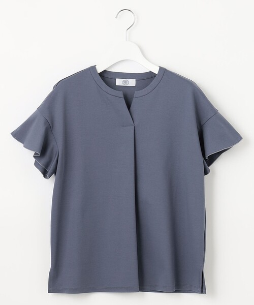 J.PRESS Ladies（J.プレス レディス）の「【UVケア・接触冷感】コンパクトコットンスムース キーネック カットソー（Tシャツ/カットソー・レディース・ベージュ系/ネイビー系/ブルー系/ピンク系/グレー系/ホワイト系・SMALL）」の17枚目の写真