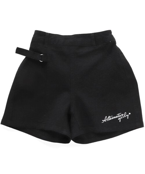 algy（アルジー）の「アシメベルトショーパン（その他パンツ・キッズ・ブラック/チェック/アイボリー・XX-SMALL/X-SMALL/SMALL/MEDIUM）」の2枚目の写真