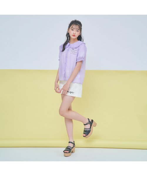 algy（アルジー）の「アシメベルトショーパン（その他パンツ・キッズ・ブラック/チェック/アイボリー・XX-SMALL/X-SMALL/SMALL/MEDIUM）」の5枚目の写真