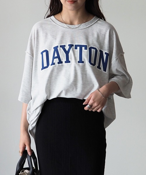 Riberry（リベリー）の「DAYTON 裏使いオーバーサイズT（Tシャツ/カットソー・レディース・スミクロ/ベージュ/オートミール/グリーン/ネイビー・FREE）」の3枚目の写真