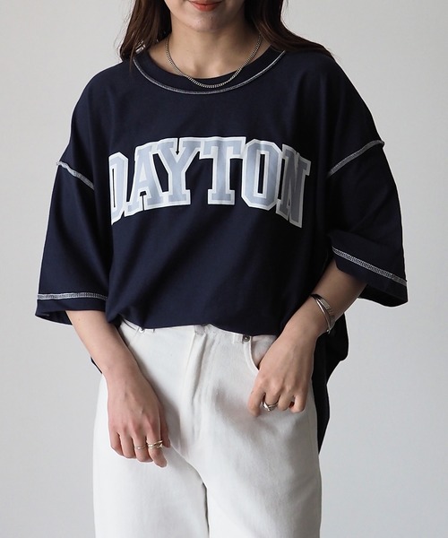 Riberry（リベリー）の「DAYTON 裏使いオーバーサイズT（Tシャツ/カットソー・レディース・スミクロ/ベージュ/オートミール/グリーン/ネイビー・FREE）」の5枚目の写真