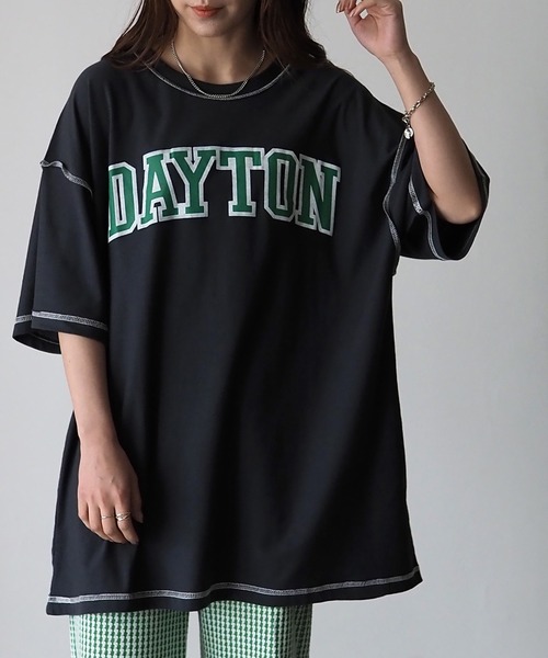 Riberry（リベリー）の「DAYTON 裏使いオーバーサイズT（Tシャツ/カットソー・レディース・スミクロ/ベージュ/オートミール/グリーン/ネイビー・FREE）」の2枚目の写真