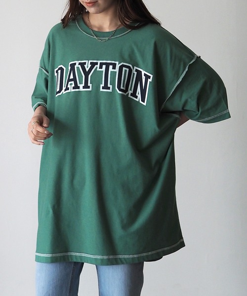 Riberry（リベリー）の「DAYTON 裏使いオーバーサイズT（Tシャツ/カットソー・レディース・スミクロ/ベージュ/オートミール/グリーン/ネイビー・FREE）」の4枚目の写真