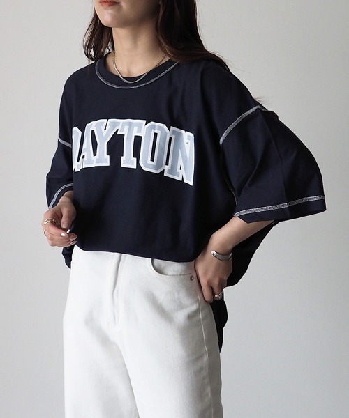 Riberry（リベリー）の「DAYTON 裏使いオーバーサイズT（Tシャツ/カットソー・レディース・スミクロ/ベージュ/オートミール/グリーン/ネイビー・FREE）」の22枚目の写真