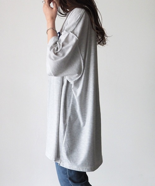 Riberry（リベリー）の「DAYTON 裏使いオーバーサイズT（Tシャツ/カットソー・レディース・スミクロ/ベージュ/オートミール/グリーン/ネイビー・FREE）」の11枚目の写真