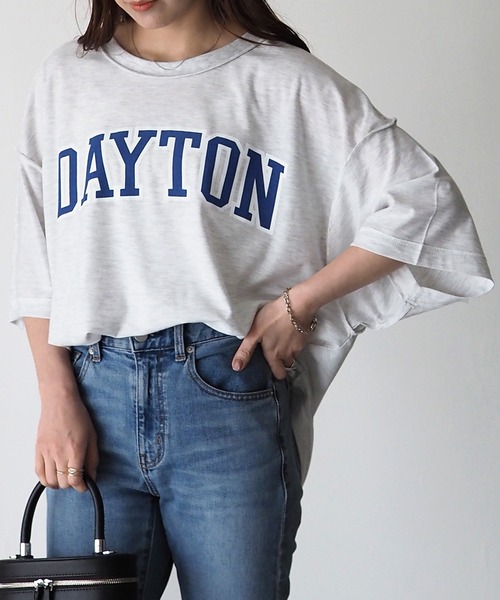 Riberry（リベリー）の「DAYTON 裏使いオーバーサイズT（Tシャツ/カットソー・レディース・スミクロ/ベージュ/オートミール/グリーン/ネイビー・FREE）」の6枚目の写真