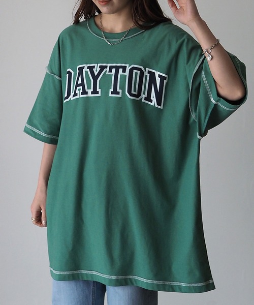 Riberry（リベリー）の「DAYTON 裏使いオーバーサイズT（Tシャツ/カットソー・レディース・スミクロ/ベージュ/オートミール/グリーン/ネイビー・FREE）」の14枚目の写真