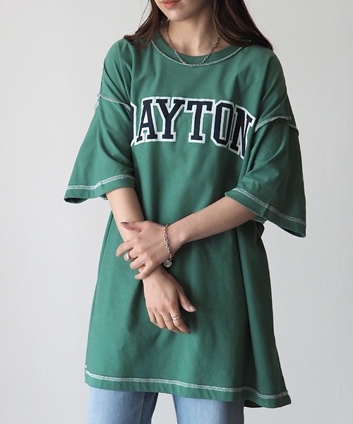 Riberry（リベリー）の「DAYTON 裏使いオーバーサイズT（Tシャツ/カットソー・レディース・スミクロ/ベージュ/オートミール/グリーン/ネイビー・FREE）」の16枚目の写真