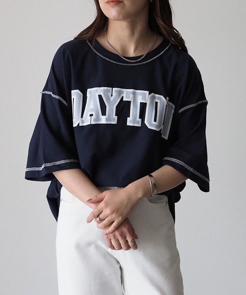Riberry（リベリー）の「DAYTON 裏使いオーバーサイズT（Tシャツ/カットソー・レディース・スミクロ/ベージュ/オートミール/グリーン/ネイビー・FREE）」の20枚目の写真