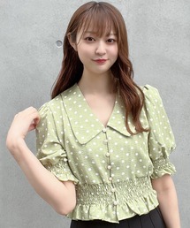 Crea titty&Co. PETIT | 【Crea titty&Co.PETIT】フリルドットブラウス(シャツ/ブラウス)