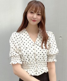 Crea titty&Co. PETIT | 【Crea titty&Co.PETIT】フリルドットブラウス(シャツ/ブラウス)