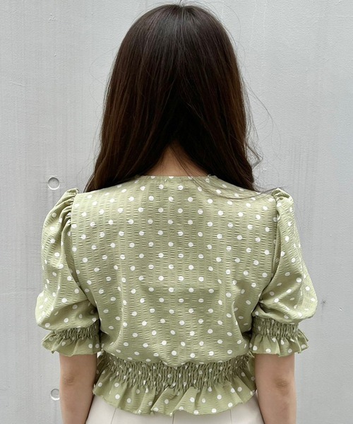 Crea titty&Co. PETIT(クレアティティーアンドコープチ)の「【Crea titty&Co.PETIT】フリルドットブラウス(シャツ/ブラウス・レディース・グリーン/アイボリー・FREE)」の16枚目の写真
