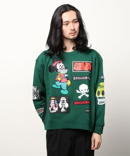 DEVA STATES（ディーヴァ ステイツ）の「SEDATED CREWNECK（スウェット・メンズ・ブラック/グリーン・L/M/XL）」の9枚目の写真