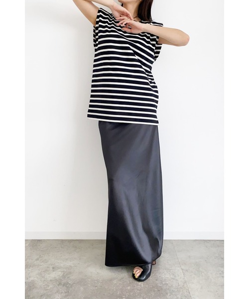 LA PEAU DE GEM（ラポドゥジェム）の「【LA PEAU DE GEM】肩パット付きノースリーブ（Tシャツ/カットソー・レディース・ホワイト/ブラック/ベージュ・FREE）」の14枚目の写真