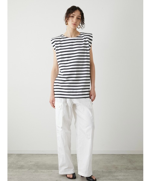 最高 yori レディース 肩パッドつきカットソー 新品タグ付】yori トップス