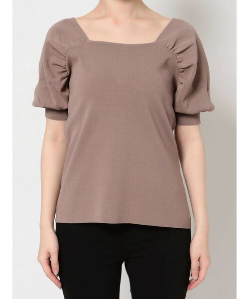 LAGUNAMOON(ラグナムーン)の「ギャザースリーブ2WAYニットプルオーバー(ニット/セーター・レディース・アイボリー/ラベンダー/モカ・FREE)」の4枚目の写真