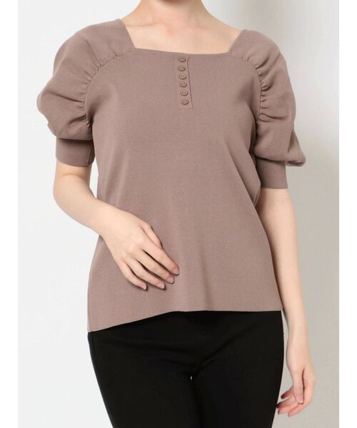 LAGUNAMOON(ラグナムーン)の「ギャザースリーブ2WAYニットプルオーバー(ニット/セーター・レディース・アイボリー/ラベンダー/モカ・FREE)」の10枚目の写真