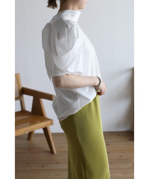 Bonjour Sagan（ボンジュールサガン）の「前後2wayハイネックボウタイブラウス（シャツ/ブラウス・レディース・オフホワイト/ブラック/ライトブルー・FREE）」の7枚目の写真