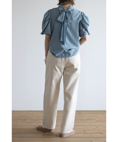 Bonjour Sagan（ボンジュールサガン）の「前後2wayハイネックボウタイブラウス（シャツ/ブラウス・レディース・オフホワイト/ブラック/ライトブルー・FREE）」の17枚目の写真