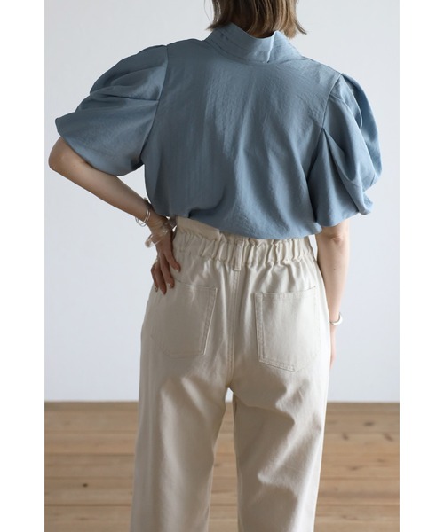 Bonjour Sagan（ボンジュールサガン）の「前後2wayハイネックボウタイブラウス（シャツ/ブラウス・レディース・オフホワイト/ブラック/ライトブルー・FREE）」の14枚目の写真