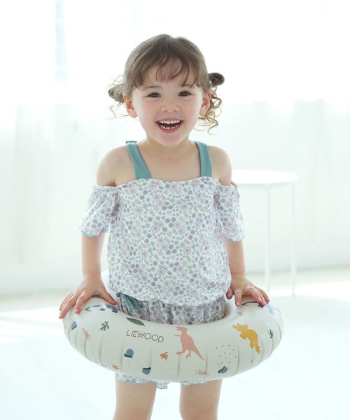 utatane(ウタタネ)の「キッズ水着 女の子 オフショルフリル(水着・キッズ・ピンク/パープル/イエロー・110cm/120cm/130cm)」の7枚目の写真