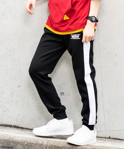 Mac-House(マックハウス)の「EVANGELION エヴァンゲリオン ポンチ素材 ジョガーパンツ(その他パンツ・メンズ・ブラック/グレー・M/L/XL)」の2枚目の写真