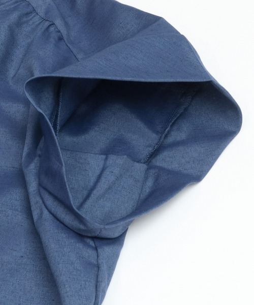 TOKYO SHIRTS（トウキョウシャツ）の「フレンチスリーブ ギャザーブラウス（シャツ/ブラウス・レディース・インディゴブルー/ダークオレンジ・M/L/LL）」の9枚目の写真