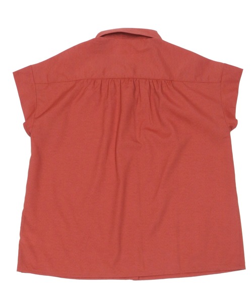 TOKYO SHIRTS（トウキョウシャツ）の「フレンチスリーブ ギャザーブラウス（シャツ/ブラウス・レディース・インディゴブルー/ダークオレンジ・M/L/LL）」の4枚目の写真