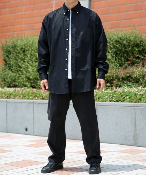 BRICK & SONS（ブリックアンドサンズ）の「オーバーサイズ ブロードシャツ＜ブラック＞（シャツ/ブラウス・メンズ・ブラック・LL/M/L）」の8枚目の写真