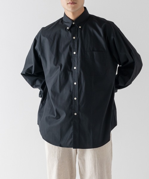 BRICK & SONS（ブリックアンドサンズ）の「オーバーサイズ ブロードシャツ＜ブラック＞（シャツ/ブラウス・メンズ・ブラック・LL/M/L）」の20枚目の写真