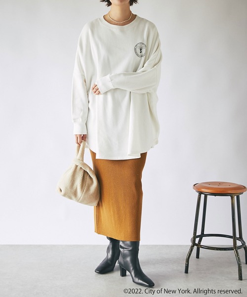 GOOD ROCK SPEED（グッドロックスピード）の「GOOD ROCK SPEED/NYC BIG WIDE SWEAT（Tシャツ/カットソー・レディース・ブラック/ベージュ/オフホワイト・FREE）」の10枚目の写真