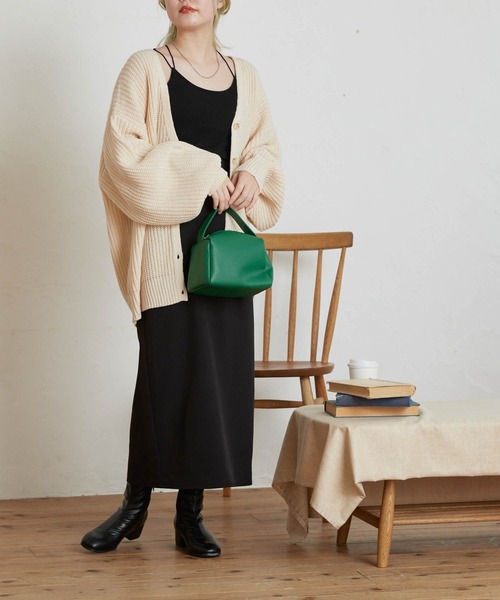 WEGO（ウィゴー）の「WEGO/ボリュームスリーブカラーカーディガン（カーディガン/ボレロ・レディース・ブラック/ベージュ/オフホワイト/サックスブルー/オレンジ/グリーン・FREE）」の7枚目の写真