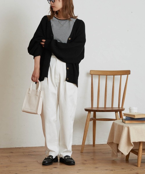 WEGO（ウィゴー）の「WEGO/ボリュームスリーブカラーカーディガン（カーディガン/ボレロ・レディース・ブラック/ベージュ/オフホワイト/サックスブルー/オレンジ/グリーン・FREE）」の11枚目の写真