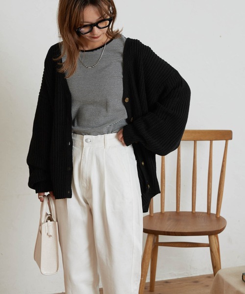 WEGO（ウィゴー）の「WEGO/ボリュームスリーブカラーカーディガン（カーディガン/ボレロ・レディース・ブラック/ベージュ/オフホワイト/サックスブルー/オレンジ/グリーン・FREE）」の12枚目の写真