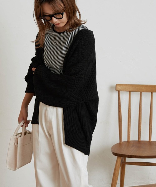 WEGO（ウィゴー）の「WEGO/ボリュームスリーブカラーカーディガン（カーディガン/ボレロ・レディース・ブラック/ベージュ/オフホワイト/サックスブルー/オレンジ/グリーン・FREE）」の13枚目の写真