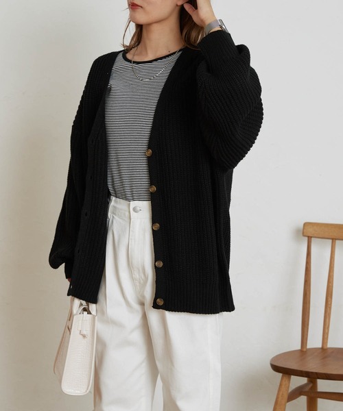 WEGO（ウィゴー）の「WEGO/ボリュームスリーブカラーカーディガン（カーディガン/ボレロ・レディース・ブラック/ベージュ/オフホワイト/サックスブルー/オレンジ/グリーン・FREE）」の14枚目の写真