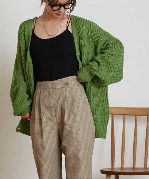 WEGO（ウィゴー）の「WEGO/ボリュームスリーブカラーカーディガン（カーディガン/ボレロ・レディース・ブラック/ベージュ/オフホワイト/サックスブルー/オレンジ/グリーン・FREE）」の19枚目の写真