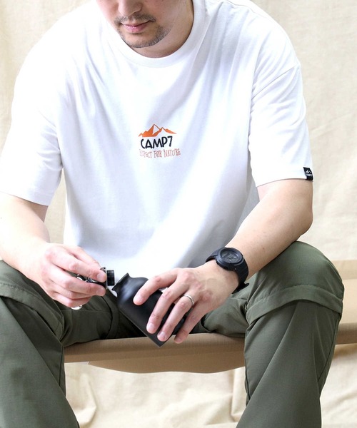 CAMP7（キャンプセブン）の「【CAMP7】グラフィックプリントＴシャツ（Tシャツ/カットソー・メンズ・パープル/ブラック/ホワイト・XL/L/M/S）」の7枚目の写真