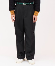 名品 TOGA virilis マルチストライプ プリント ウールパンツ ベルト 名品 TOGA virilis マルチストライプ プリント ウールパンツ ベルト