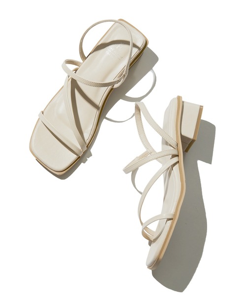 ROPE' PICNIC(ロペピクニック)の「スクエアトゥナローストリングブロックヒールミュール(サンダル・レディース・ブラック/グリーン/キナリ・23.5cm/24.5cm/23.0cm/24.0cm)」の10枚目の写真