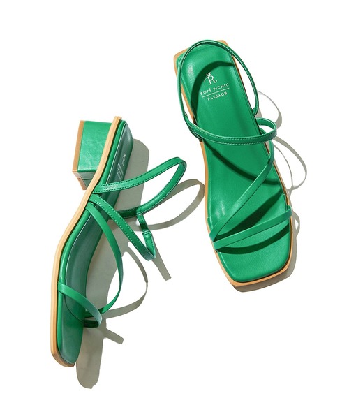 ROPE' PICNIC(ロペピクニック)の「スクエアトゥナローストリングブロックヒールミュール(サンダル・レディース・ブラック/グリーン/キナリ・23.5cm/24.5cm/23.0cm/24.0cm)」の11枚目の写真