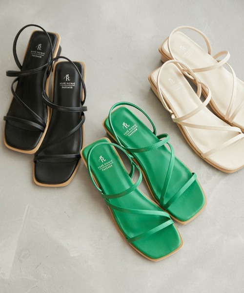 ROPE' PICNIC(ロペピクニック)の「スクエアトゥナローストリングブロックヒールミュール(サンダル・レディース・ブラック/グリーン/キナリ・23.5cm/24.5cm/23.0cm/24.0cm)」の13枚目の写真